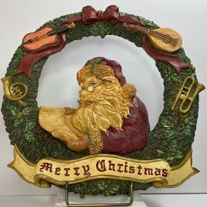 Windsor Collection Santa Claus Merry Christmas Wreath